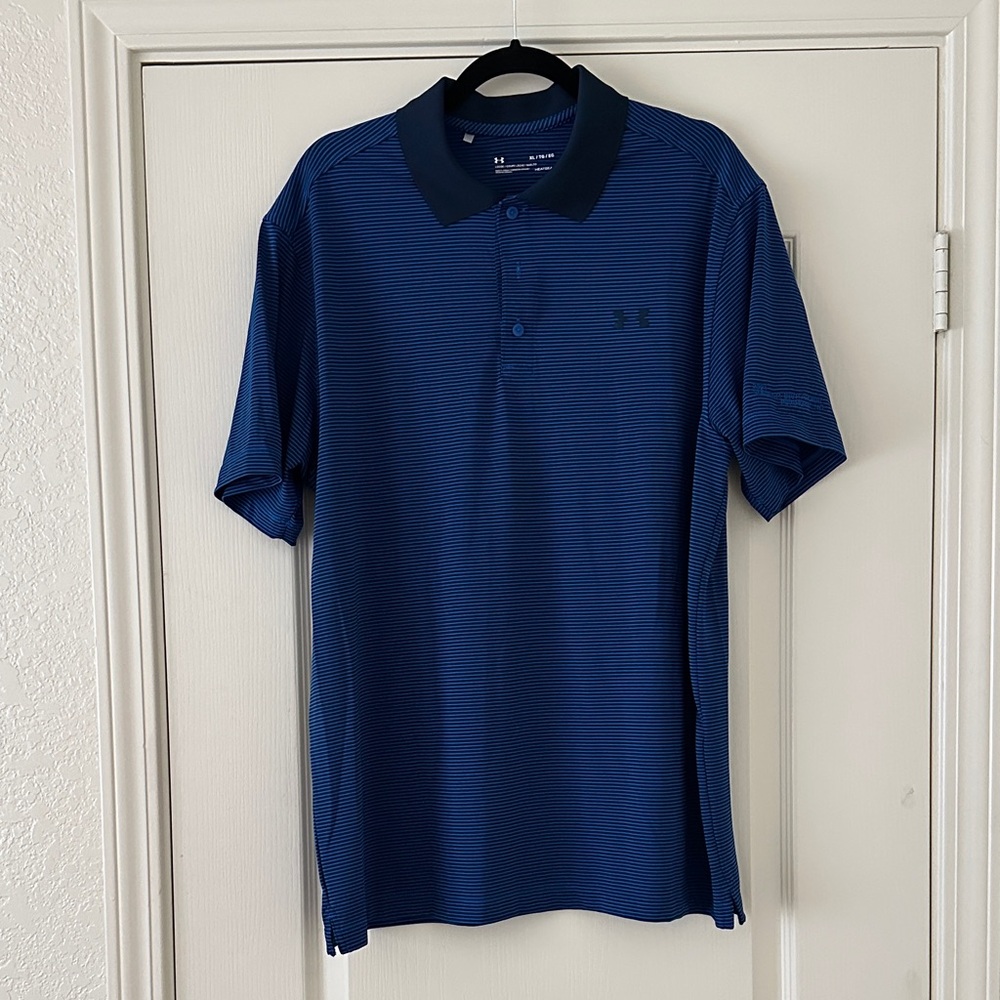 Under Armour Heat Gear Men's Striped Navy Polo Shirt